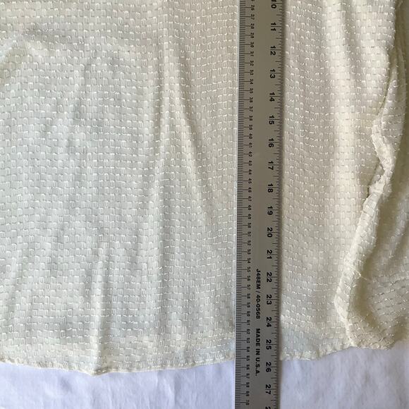 A New Day Women’s Long Sleeve V-neck Blouse size L, Glossy Cream - Picture 4 of 9